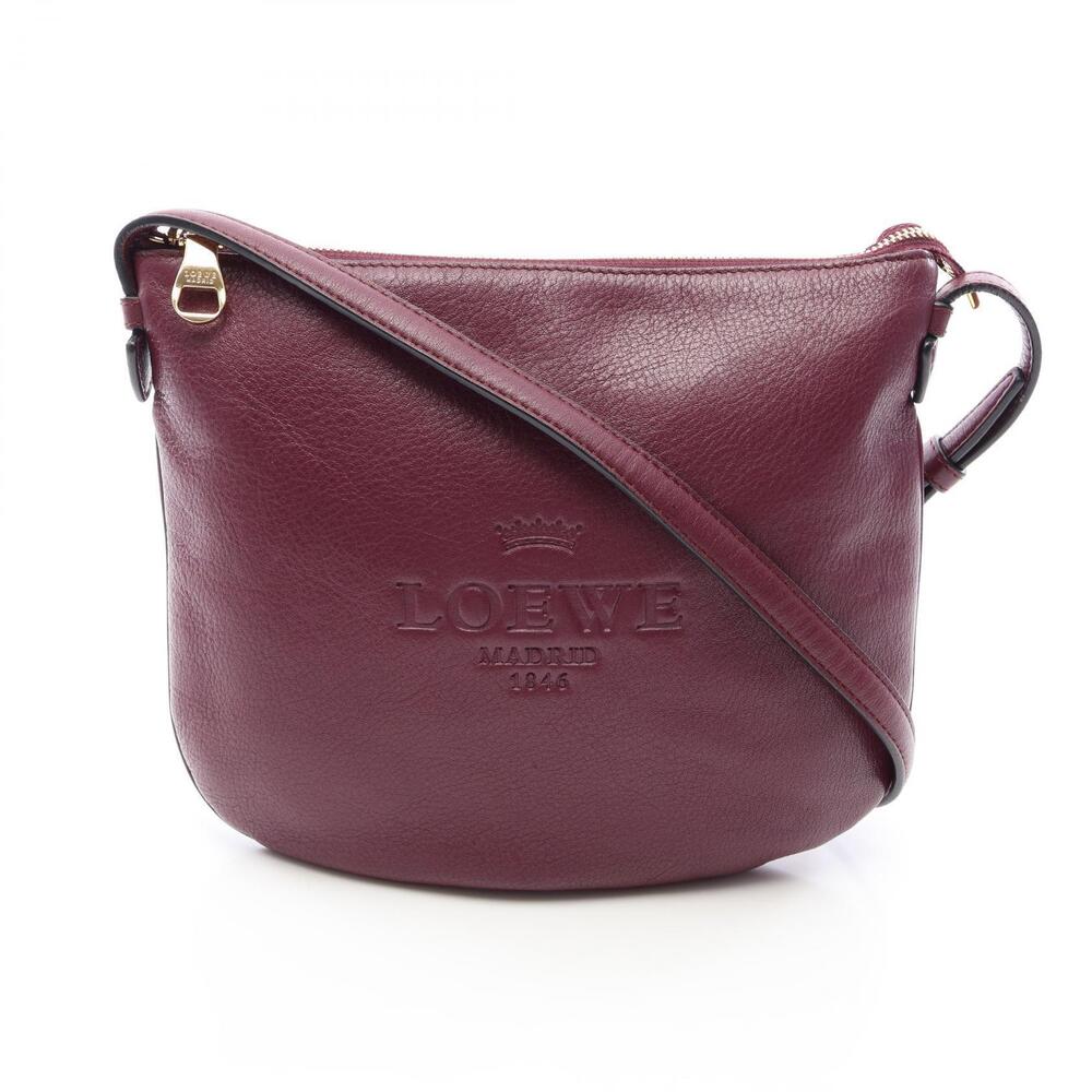 Loewe Heritage Shoulder Bag Leather Bordeaux Purple